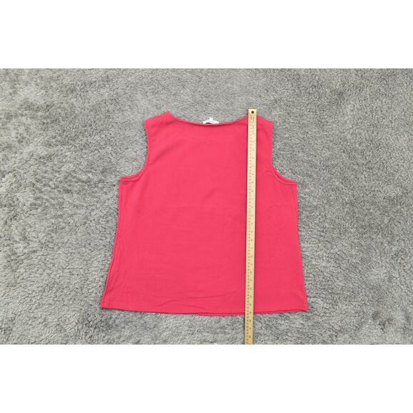 Calvin Klein Pink Blouse 1X Plus Size Polyester Crew Neck Solid Sleeveless Top - Picture 5 of 8